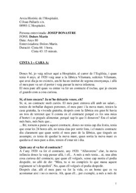 Entrevista a Josep Bonastre Bacardit per Dolors Marín Silvestre