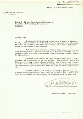 Carta de la "Red Nacional de Teleclubs" adreçada a Luis Fernández Fernández-Madrid, del...