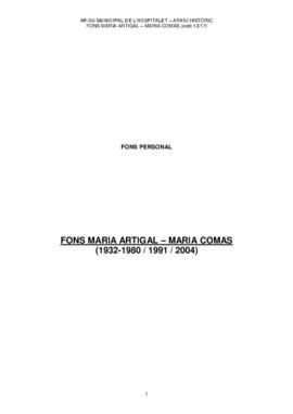 Maria Artigal Bosch - Maria Comas Mallofré