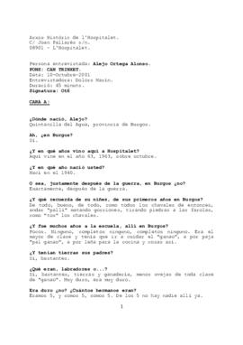 Entrevista a Alejo Ortega Alonso sobre Can Trinxet
