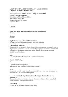 Entrevista a Maria Teresa Orquin i Gustems sobre l'ofici de puntaire