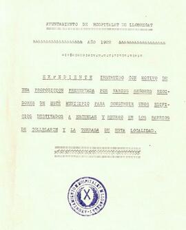 Proposició de diversos regidors pel projecte de construcció de les Escoles i Casal Guimerà