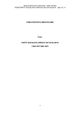 Partit Socialista Unificat de Catalunya (PSUC) de l'Hospitalet