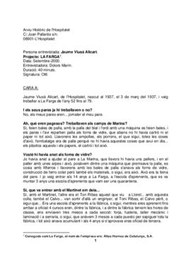 Entrevista a Jaume Viusà Alicart sobre La Farga