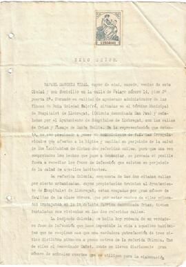 Correspodència sobre la situació d'higiene i salubritat de la Colònia Sant Pau