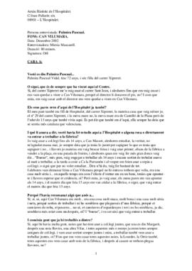 Entrevista a Palmira Pascual sobre Can Vilumara