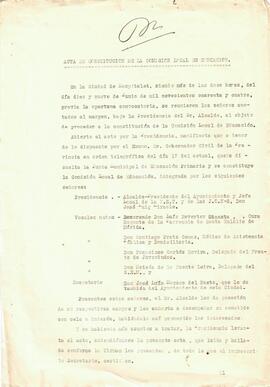Acta de constitució de la Comisión Local de Educación