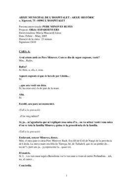 Entrevista a Pere Minoves Rufes sobre l'ofici d'espardenyer