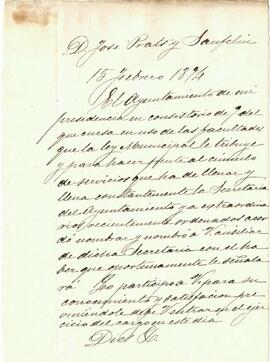 Nomenament de Josep Prats i Sanfeliu com a auxiliar de la Secretaria