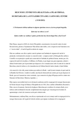Entrevista a Pilar Firmas i Muray sobre el Casino del Centre