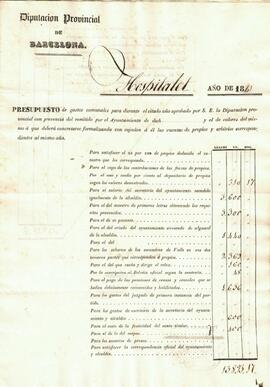 Pressupost municipal de l'any 1841