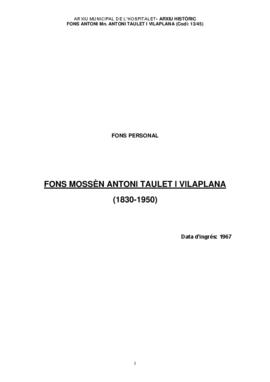 Mossèn Antoni Taulet i Vilaplana