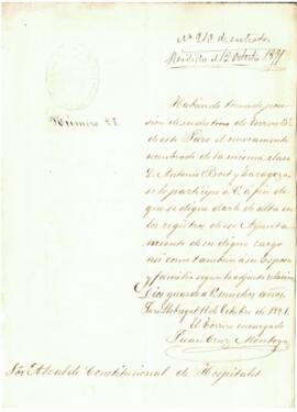 Comunicat d'alta d'Antonio Boet com a treballador del Far de la Torre del Riu