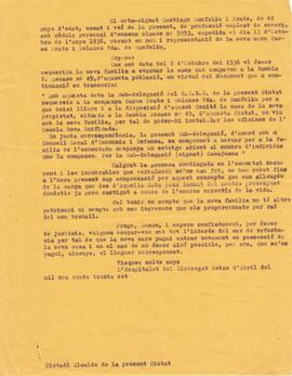 Carta de Santiago Sanfeliu i Prats dirigida a l'alcalde en relació a l'expropiació d'una casa per...
