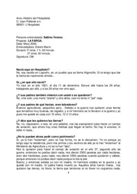Entrevista a Sabino Verano sobre La Farga